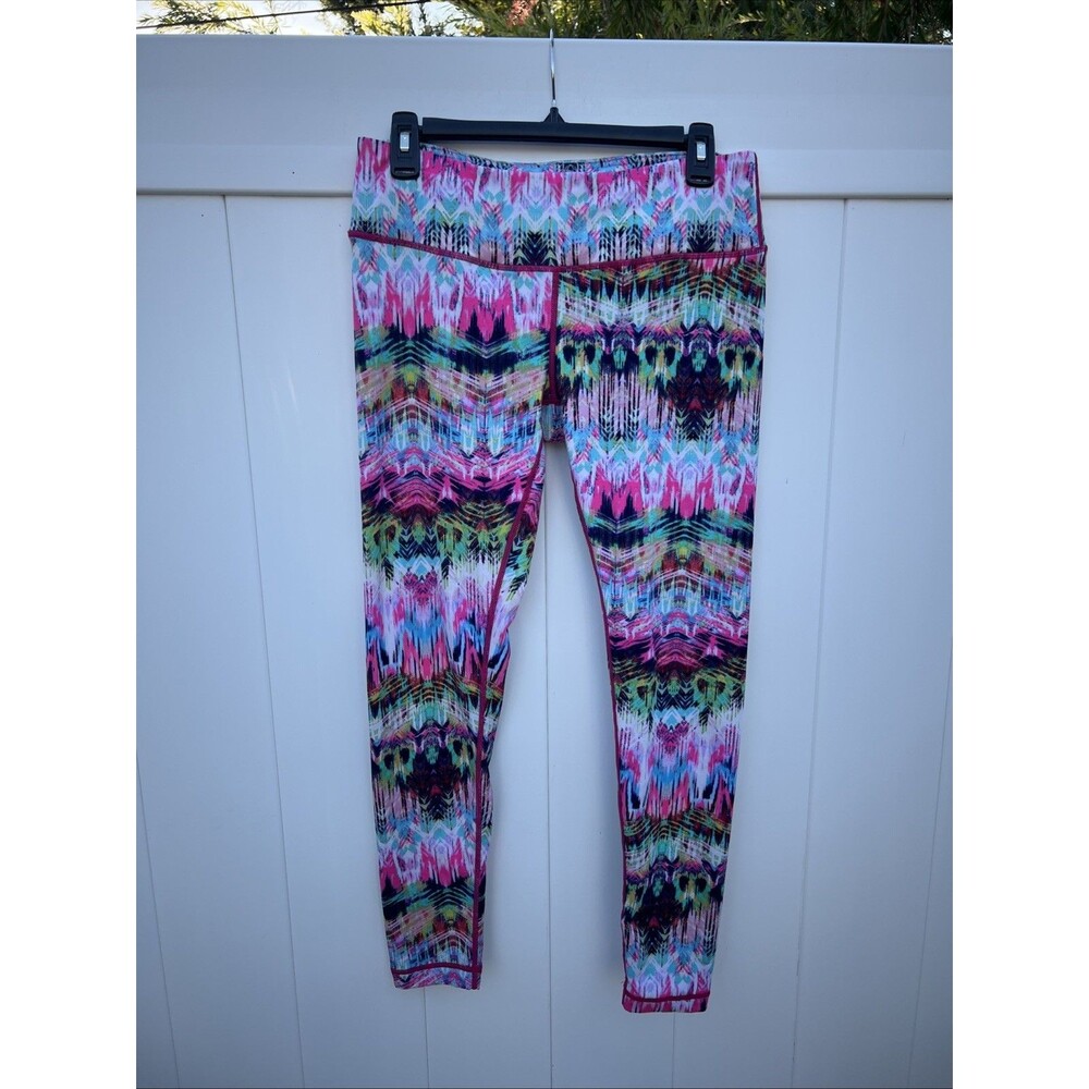Women's Yoga Pants 90 Degrees By Reflex Size Medium Colorful Abstract